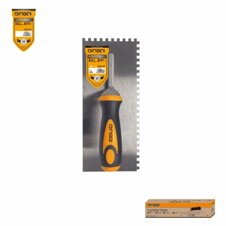 Gletieră crestată Dingqi 280 x 0,7 mm cu mâner cauciuc