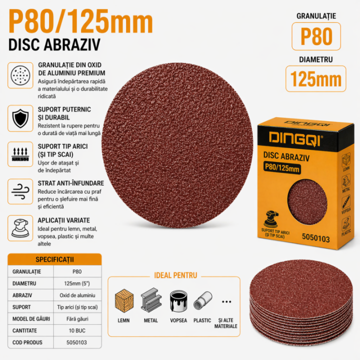 Disc abraziv P80 125 mm