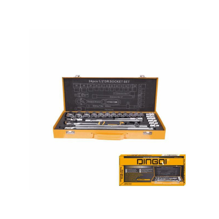 Trusă tubulare 1/2 inch 24 piese DINGQI