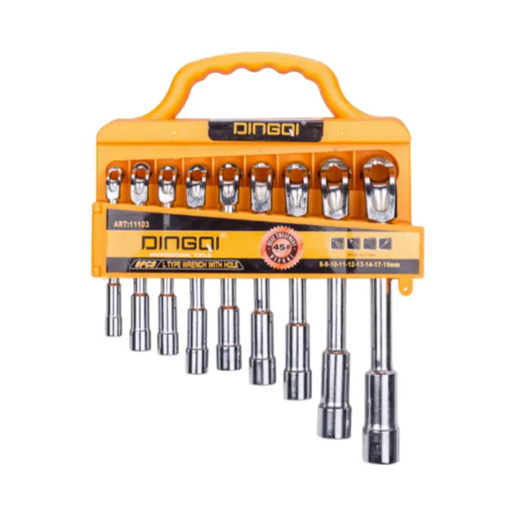 Set chei tubulare tip L Dingqi 9 piese
