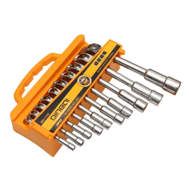 Set chei tubulare tip L Dingqi 10 piese